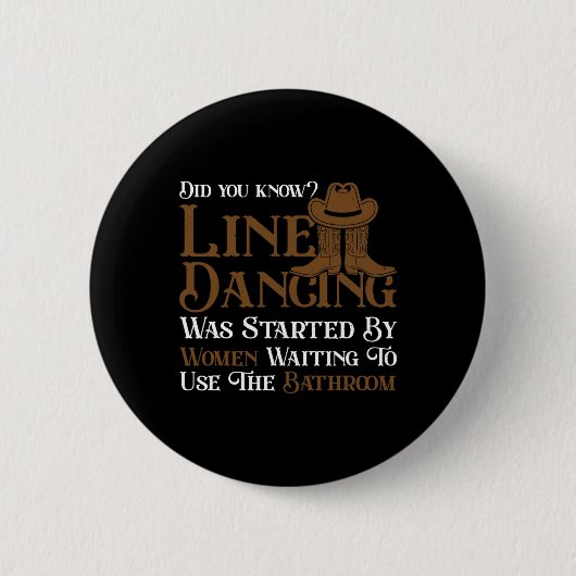 Westerne lijn Dance 5678 Funny Line Dancing Ronde Button 5,7 Cm (Voorkant)