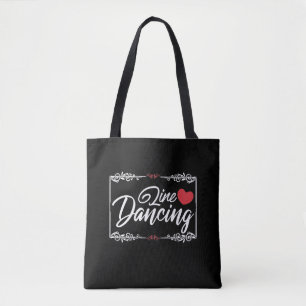Westerne lijn danserend liefdesland tote bag