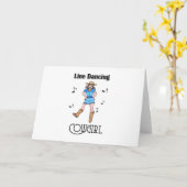Westerne 'Line Dansende Cowgirl' Kaart (Gele Bloem)