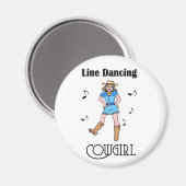 Westerne 'Line Dansende Cowgirl' Magneet (Voorkant / Achterkant)