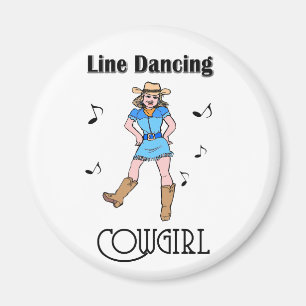 Westerne 'Line Dansende Cowgirl' Magneet