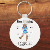 Westerne 'Line Dansende Cowgirl' Sleutelhanger (Voorkant)