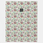 Westerne Llamas en Cactus | Grote dekens (Voorkant)