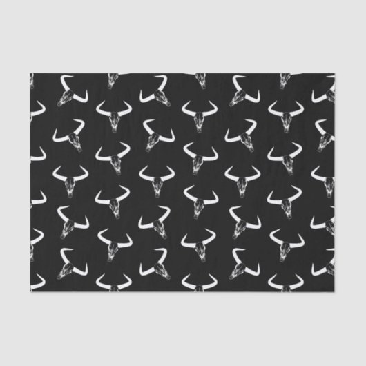 Westerne Longhorn Bull Horns Design Desert Skulls Tissuepapier (Voorkant)