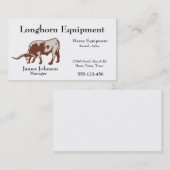 Westerne Longhorn Steer Visitekaartjes (Voorkant / Achterkant)