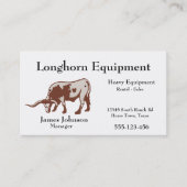 Westerne Longhorn Steer Visitekaartjes (Voorkant)
