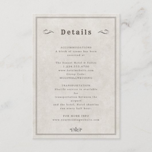 Westerne Longhorn trouwgegevens kaart (Voorkant)