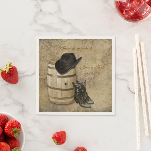 Westerne loop en Boots Wedding Napkins Servetten (Insitu)