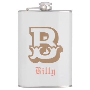 Westerne maatkolf voor gepersonaliseerd monogram heupfles