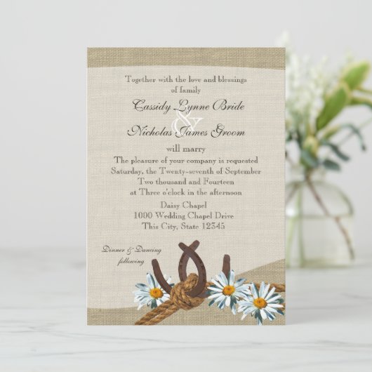 Westerne madeliefjes en Hoefijzers Kaart (Staand voorkant)