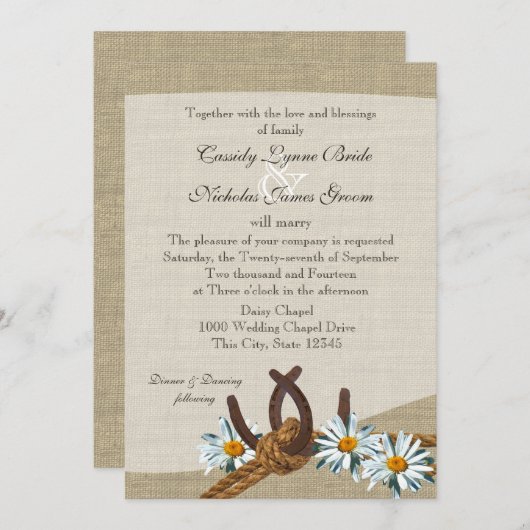 Westerne madeliefjes en Hoefijzers Kaart (Voorkant / Achterkant)