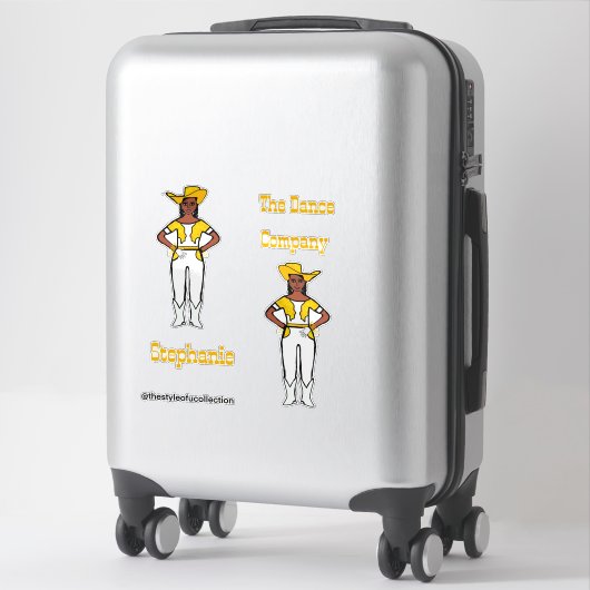 Westerne Majorette / Danser Stickers Geel Wit (Koffer)