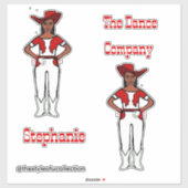 Westerne Majorette / Danser Stickers Rood Wit (Vel)