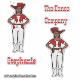 Westerne Majorette / Danser Stickers Rood Wit
