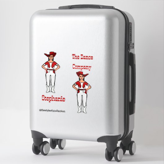 Westerne Majorette / Danser Stickers Rood Wit B (Koffer)