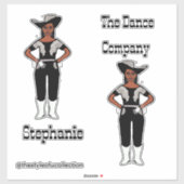 Westerne Majorette / Danser Stickers Zwart Zilver  (Vel)
