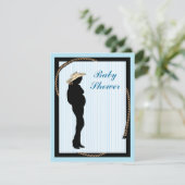 westerne mam Baby shower Uitnodiging (Staand voorkant)