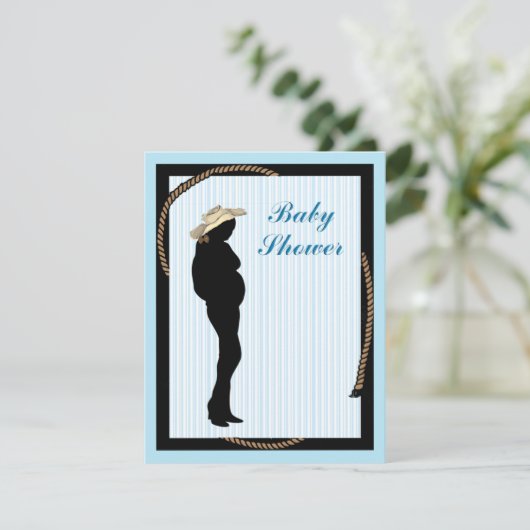westerne mam Baby shower Uitnodiging (Staand voorkant)