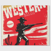 Westerne marathonretro-poster ontwerp van marathon cadeaupapier (Vlak)