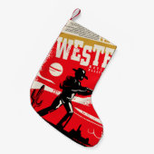 Westerne marathonretro-poster ontwerp van marathon kleine kerstsok (Voorkant (Hangend))