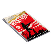 Westerne marathonretro-poster ontwerp van marathon notitieboek (Rechterzijde)