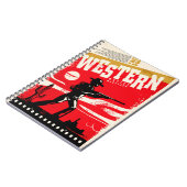 Westerne marathonretro-poster ontwerp van marathon notitieboek (Linkerzijde)