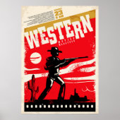 Westerne marathonretro-poster ontwerp van marathon poster (Voorkant)