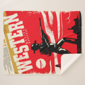 Westerne marathonretro-poster ontwerp van marathon sherpa deken (Voorkant (horizontaal))