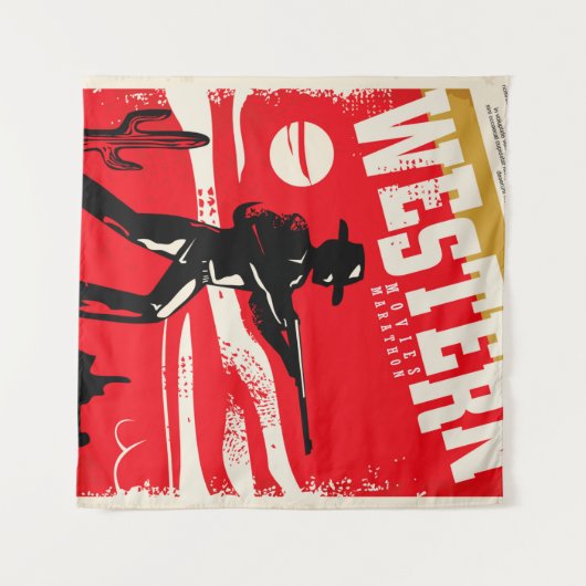 Westerne marathonretro-poster ontwerp van marathon wandkleed (Voorkant (horizontaal))