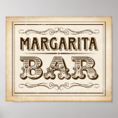  Westerne MARGARITA BAR-gebarentafdruk Poster (Voorkant)