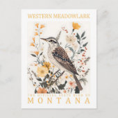 Westerne Meadowlark Bird of Montana Verenigde Stat Briefkaart (Voorkant)