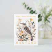 Westerne Meadowlark Bird of Montana Verenigde Stat Briefkaart (Staand voorkant)