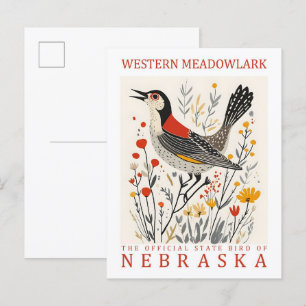 Westerne Meadowlark Bird of Nebraska Verenigde Sta Briefkaart