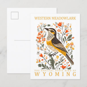 Westerne Meadowlark Bird of Wyoming Reizen Briefkaart