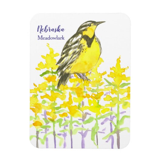 Westerne meadowlark Goldenrod Yellow Wilde Magneet (Verticaal)