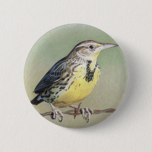 Westerne Meadowlark Ronde Button 5,7 Cm (Voorkant)