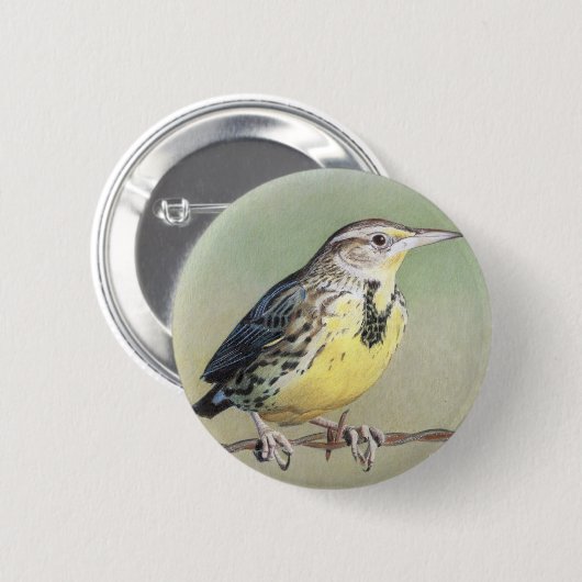 Westerne Meadowlark Ronde Button 5,7 Cm (Voorkant /achterkant)
