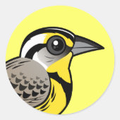Westerne Meadowlark Ronde Sticker (Voorkant)