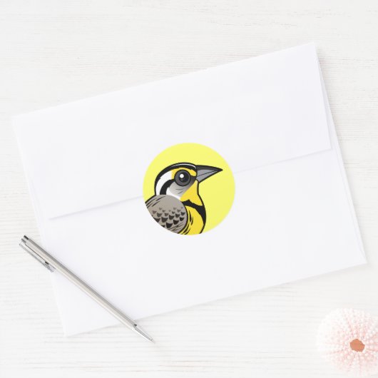 Westerne Meadowlark Ronde Sticker (Envelop)