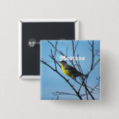 Westerne Meadowlark Vierkante Button 5,1 Cm (Voorkant /achterkant)