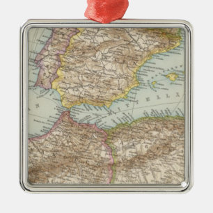 Westerne mediterrane kaart metalen ornament