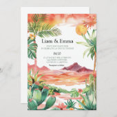 Westerne Mexicaanse cactus-woestijnbruiloft Kaart (Voorkant / Achterkant)