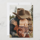 Westerne minimalistische cowboybruiloft kaart (Voorkant)