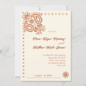 Westerne moderne eenvoudige roest en ivoor bruilof kaart (Voorkant)