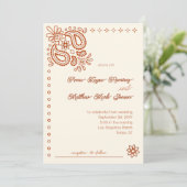 Westerne moderne eenvoudige roest en ivoor bruilof kaart (Staand voorkant)