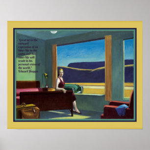 "Westerne Motel" w/ citaat van Edward Hopper Poster