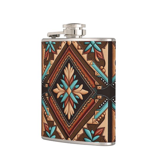 WESTERNE MOTIF 6oz Flask Heupfles (Links)