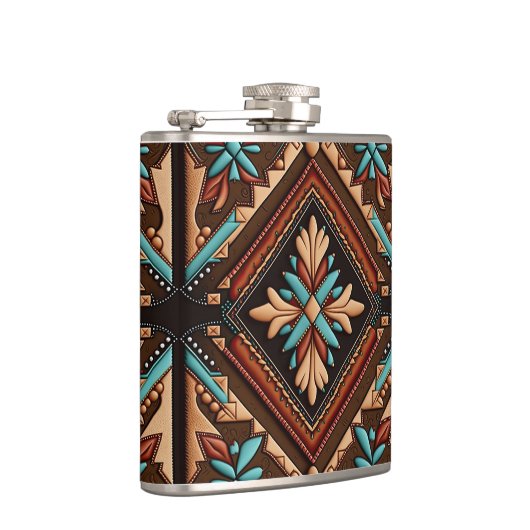 WESTERNE MOTIF 6oz Flask Heupfles (Rechts)