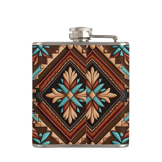 WESTERNE MOTIF 6oz Flask Heupfles (Achterkant)