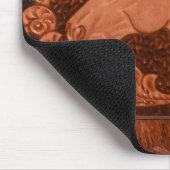 Westerne Mousepad met gelooid leder "Paard" Muismat (Hoek)